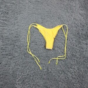 Triangl Bikini Bottom Womens Large Yellow String Tie Side Cheeky Swimwear NWT